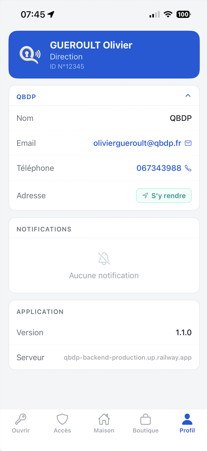 Profil employé QBDP